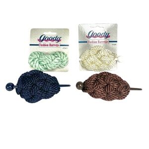 Goody Satin Braided Buckle Barrette Twist Bun Pony Tail NEW VTG Lot Of 4